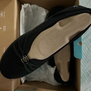 Bzees Black Women's Flats with Silver Accent